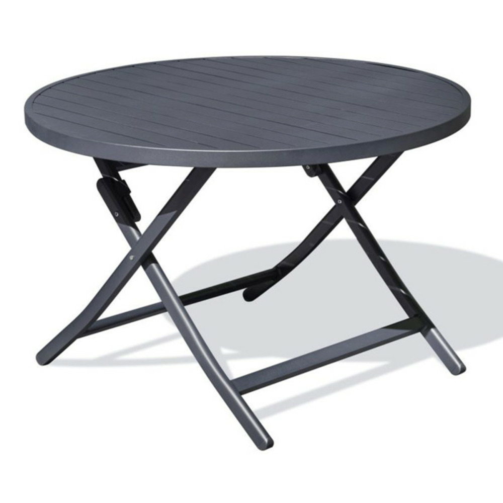 Table de jardin pliante marius 110cm gris anthracite