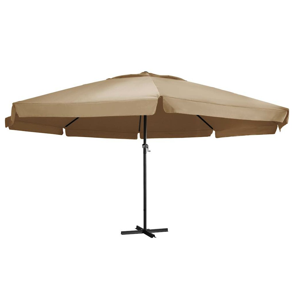 Parasol de jardin avec mât en aluminium 600 cm taupe