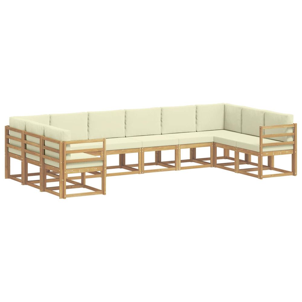 Ensemble de canapés d'extérieur 10 pc blanc et crème
