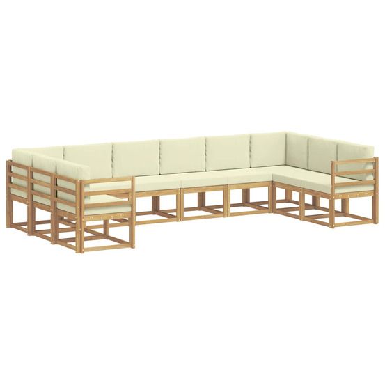 Ensemble de canapés d'extérieur 10 pc blanc et crème
