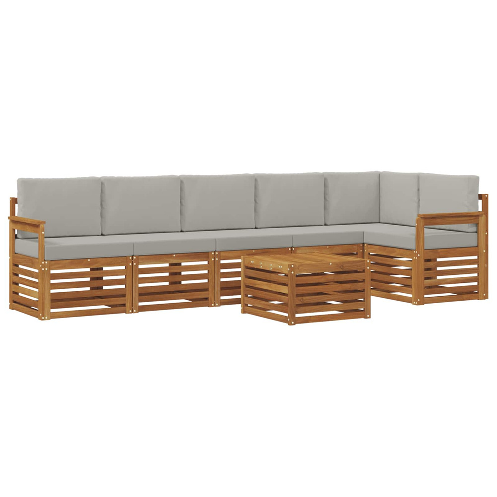 Ensembles de canapés avec coussin 7 pcs gris naturel et clair