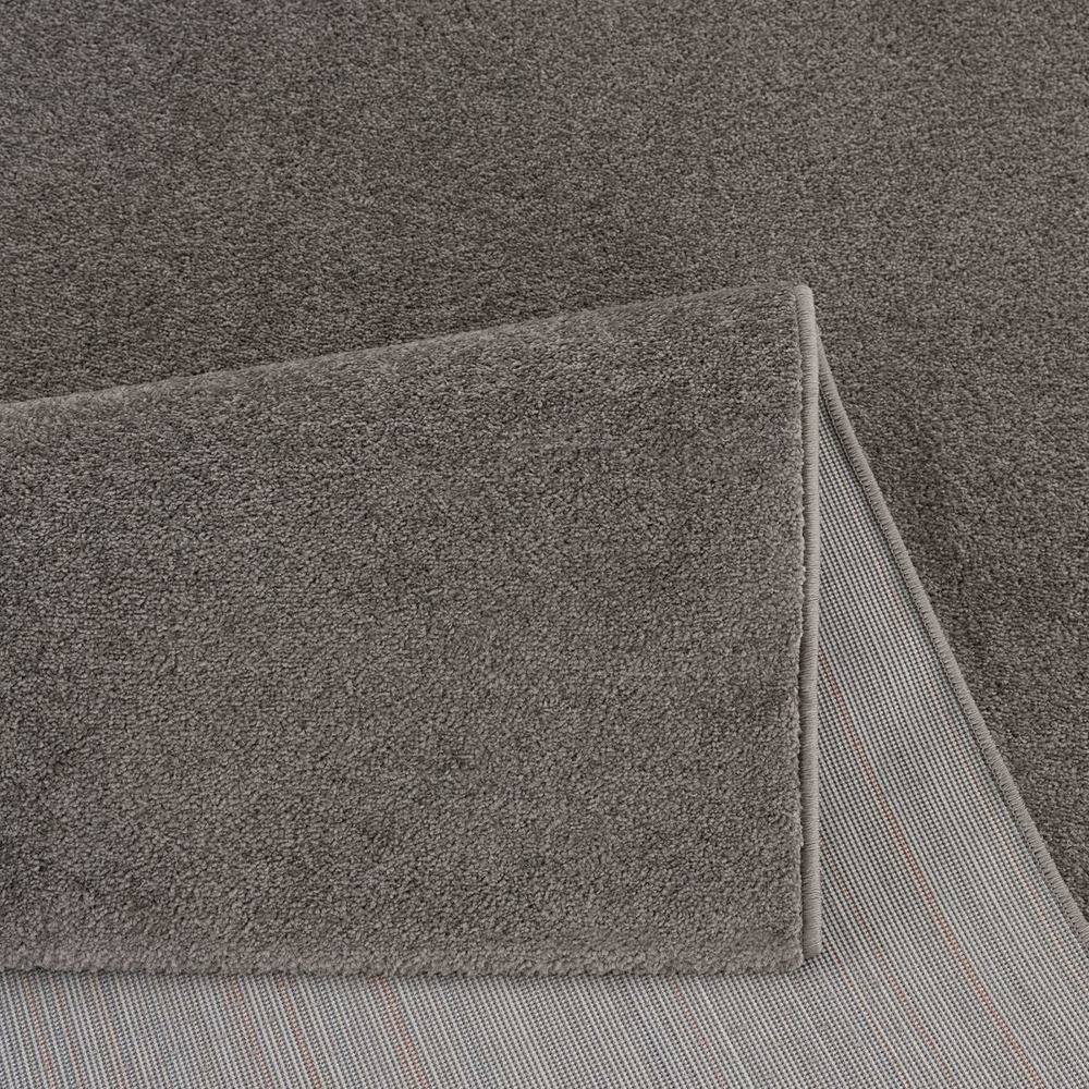 Tapis entrée 60x110 tissé gris rectangle motif uni nossa