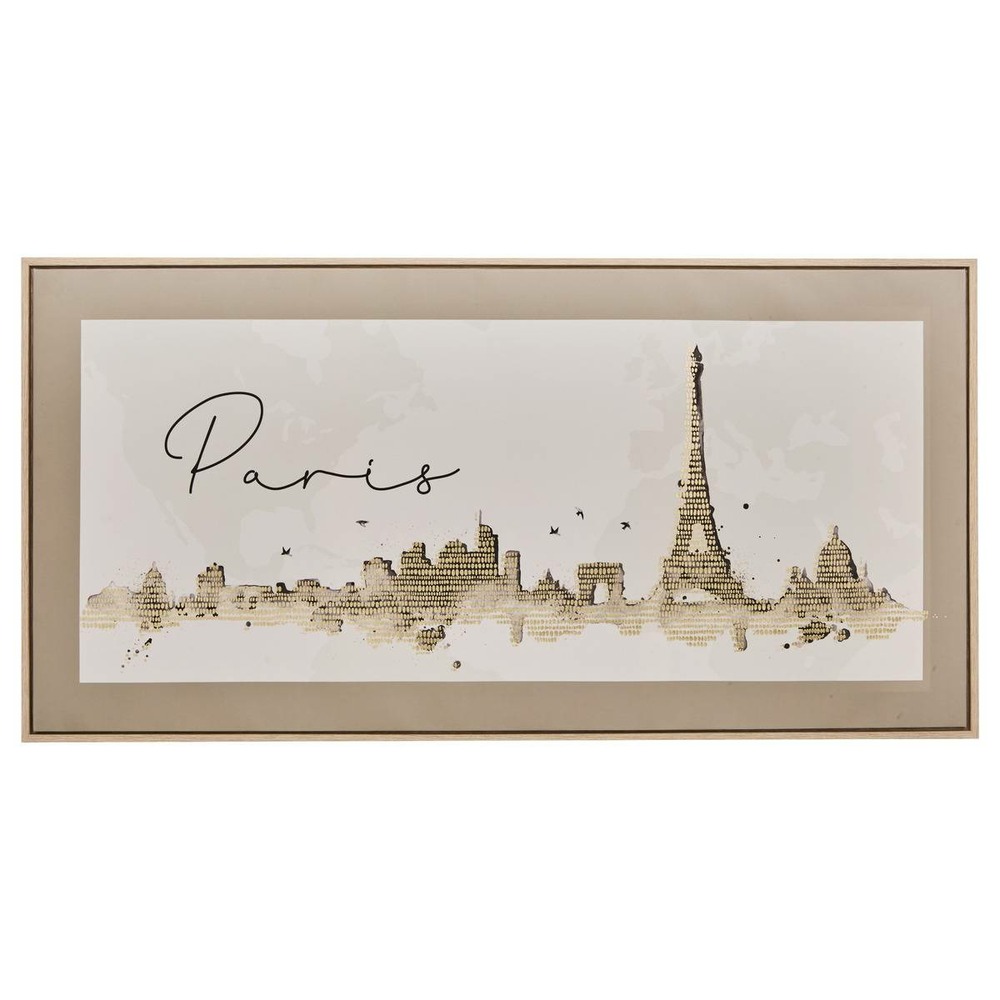 Toile imprimée encadrée marlow noir et blanc 116x58cm