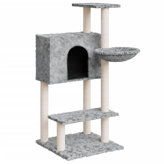 Arbre à chat avec griffoirs en sisal gris clair 108,5 cm