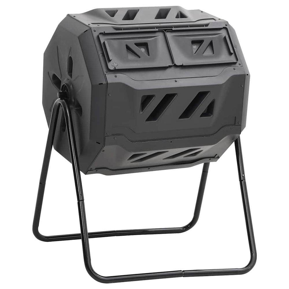 Bac à compost de jardin noir 73x64x95 cm 160 l