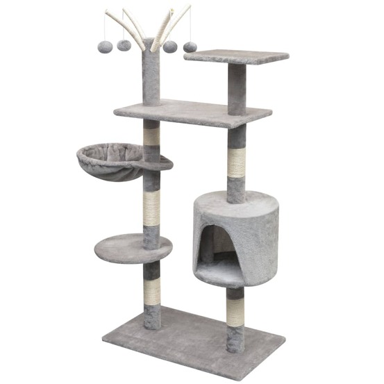 Arbre à chat avec griffoirs en sisal 125 cm gris