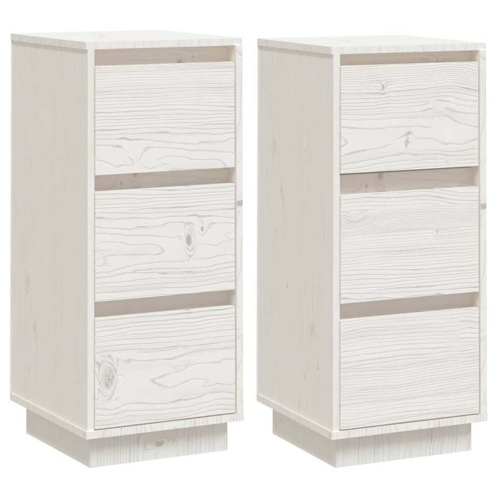 Buffet bahut commode armoire meuble de rangement organisateur cuisine salle de séjour salons lot de 2 32 x 34 x 75 cm bois ma