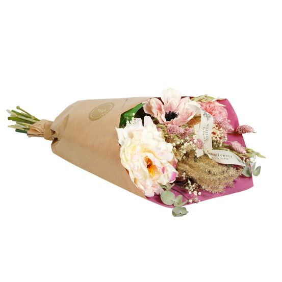 Fleurs séchéet & soie - peony love - h55 cm