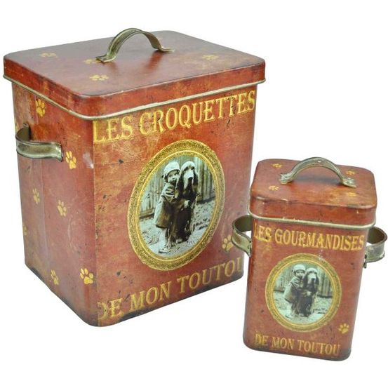 Boîtes à croquettes mon toutou (lot de 2)