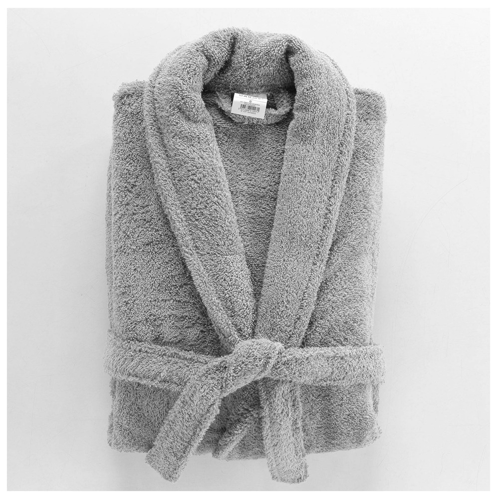 Peignoir col chale tendresse gris perle