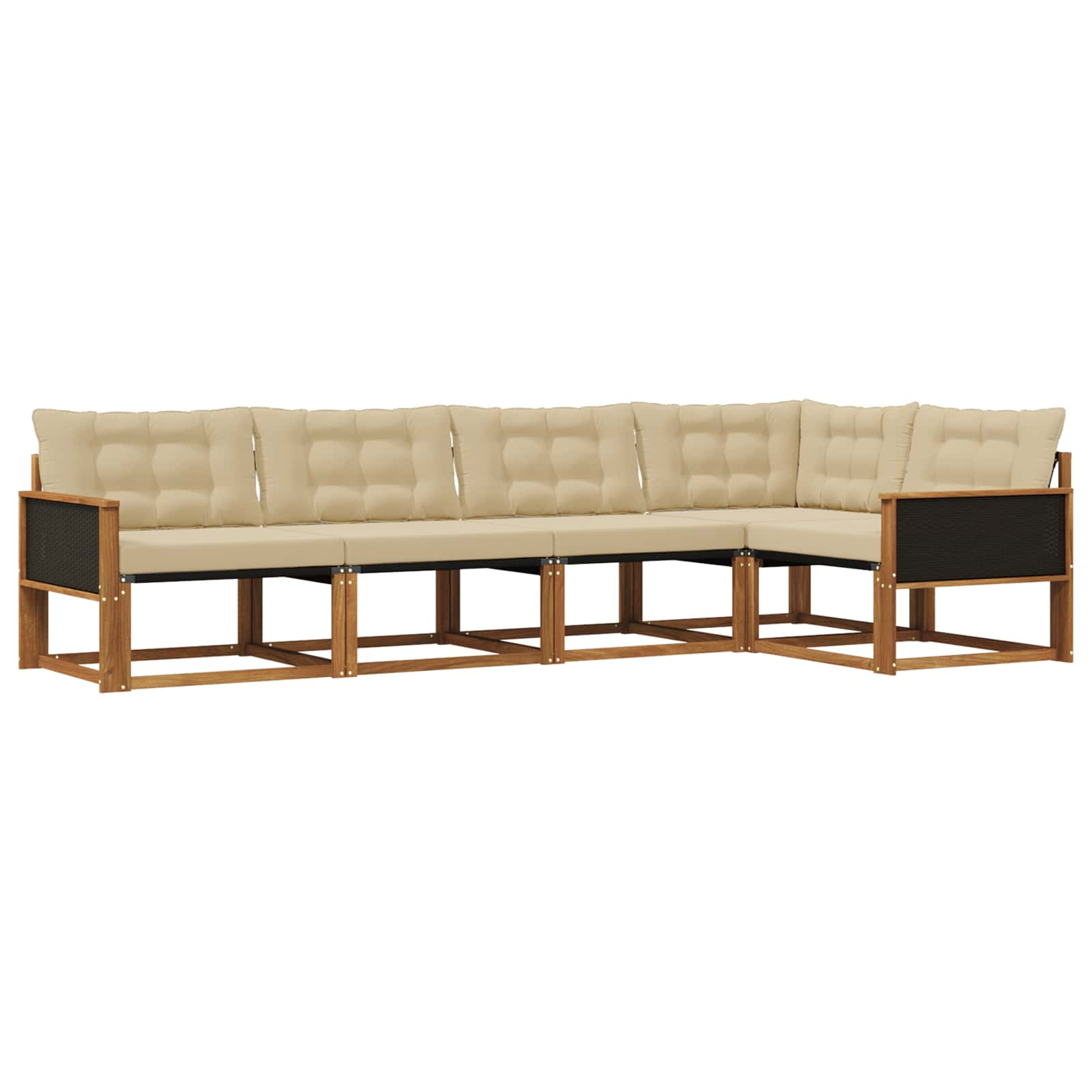 Ensemble de canapés d'extérieur 5 pcs naturel et beige
