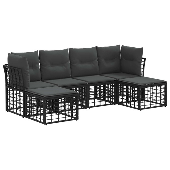 Ensemble de canapés d'extérieur noir polyester