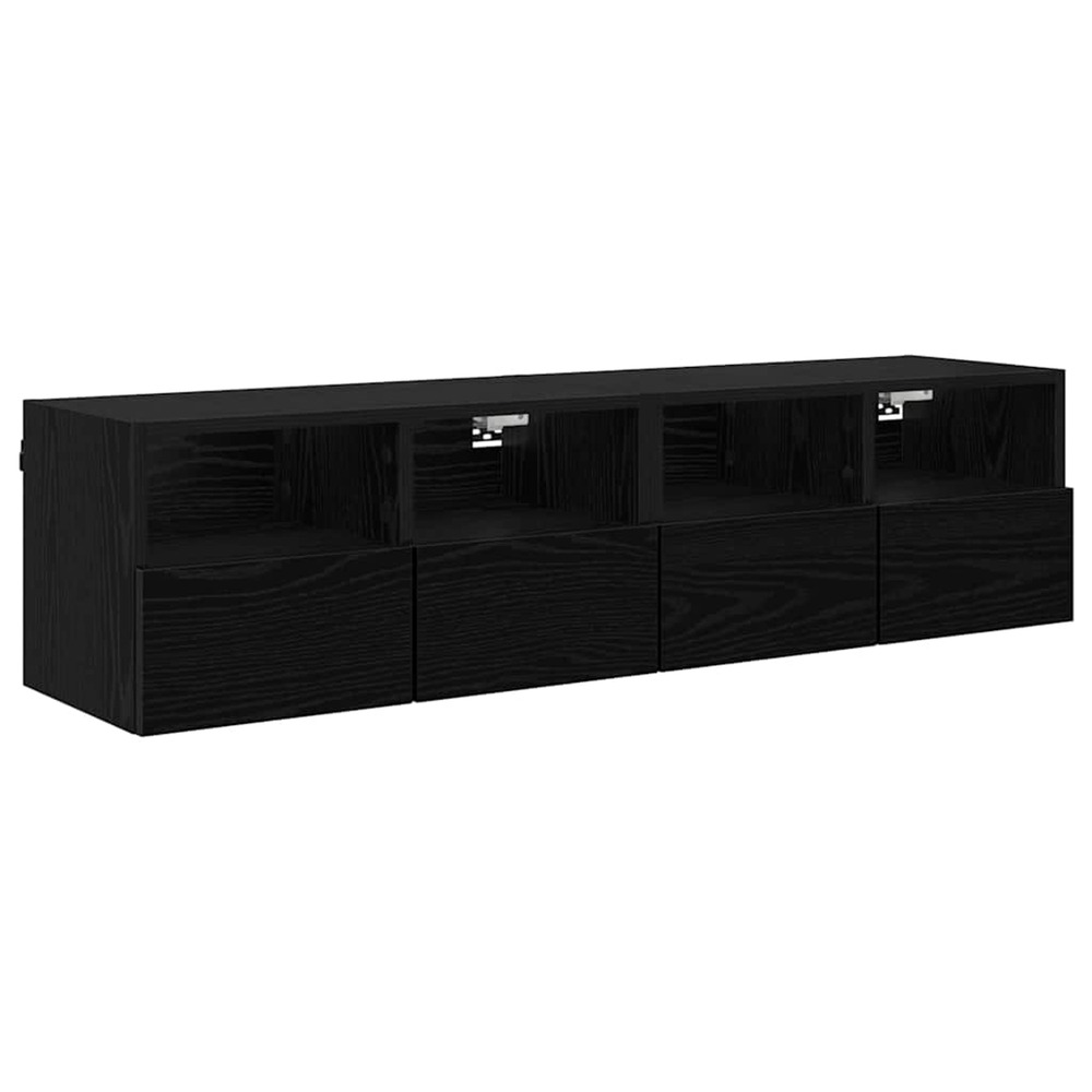 Meubles tv muraux 2 pcs chêne noir 60 x 30 x 30 cm