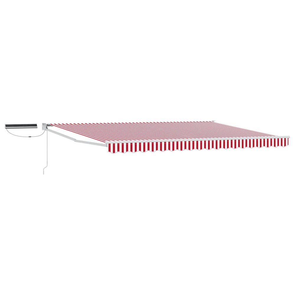 Auvent rétractable électrique rouge et blanc 5 x 3 m
