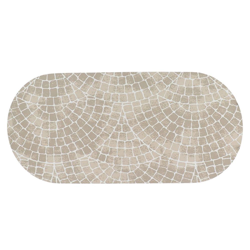 Tapis de bain ovale absorbant souple 45 x 100 cm décor sienna