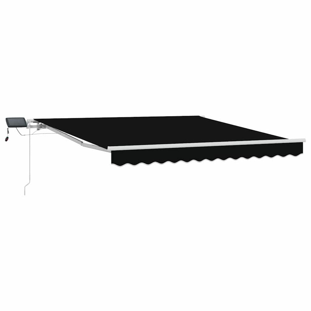 Auvent rétractable noir 300 x 250 cm tissu et aluminium