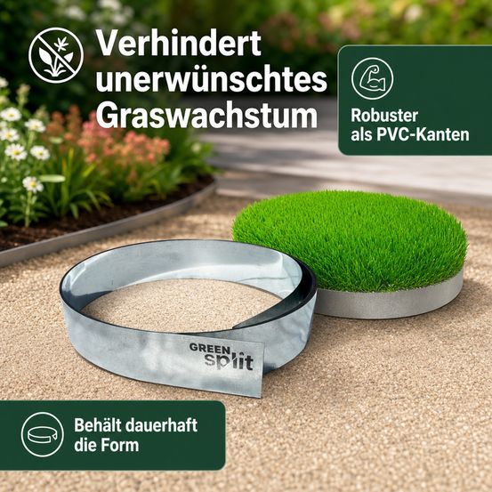 Bande de bordure de jardin métal alu/zinc 15 cm x 10 mètres | bordure jardin | bordures de jardin