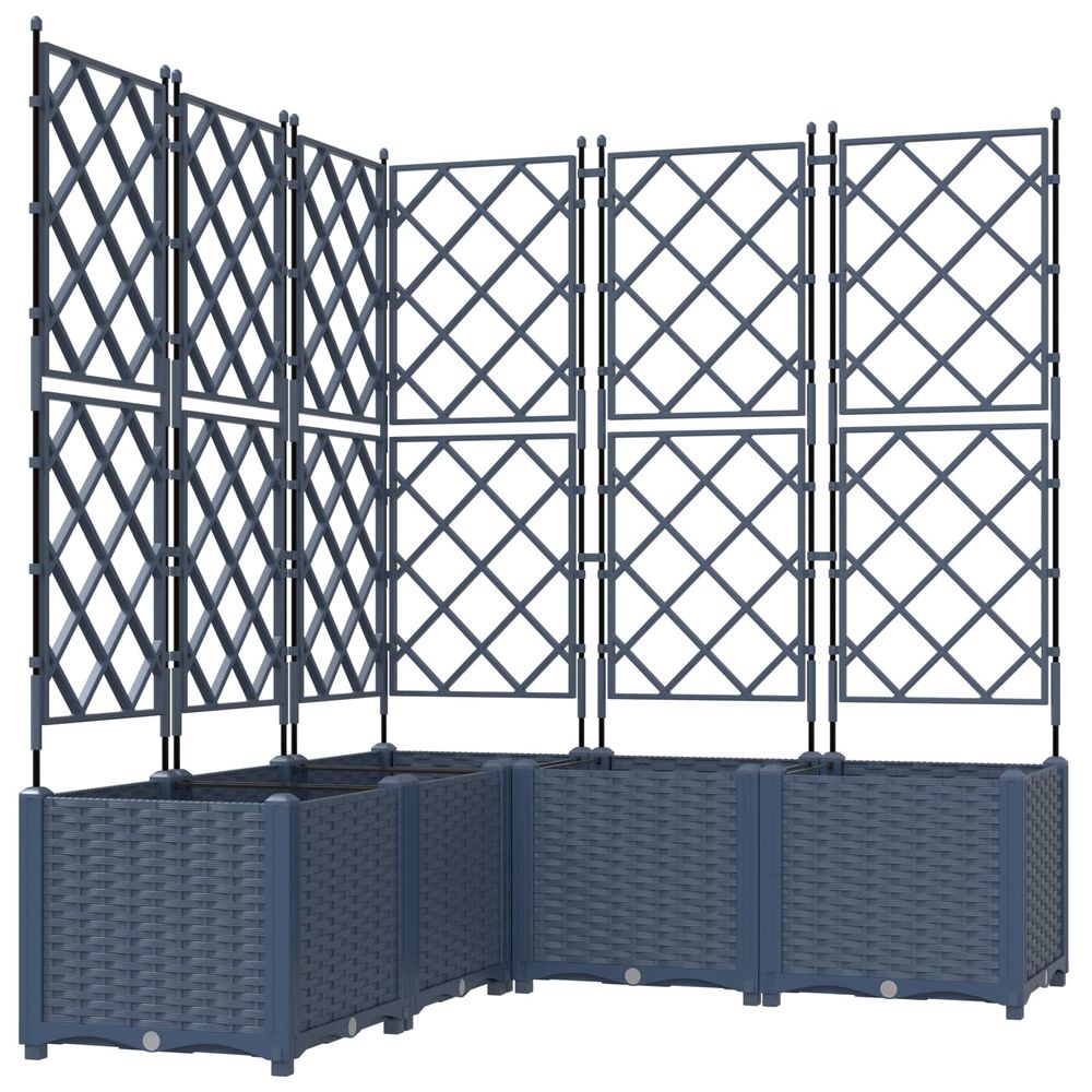 Cache-pot de jardin 5 pc gris 120 x 120 x 143 cm pp