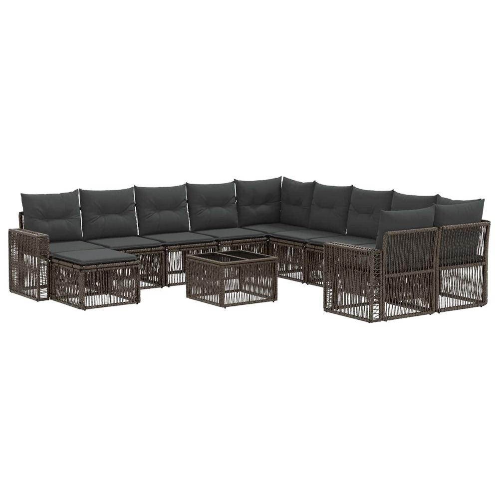 Ensemble de canapé de jardin 12 pcs gris et gris foncé