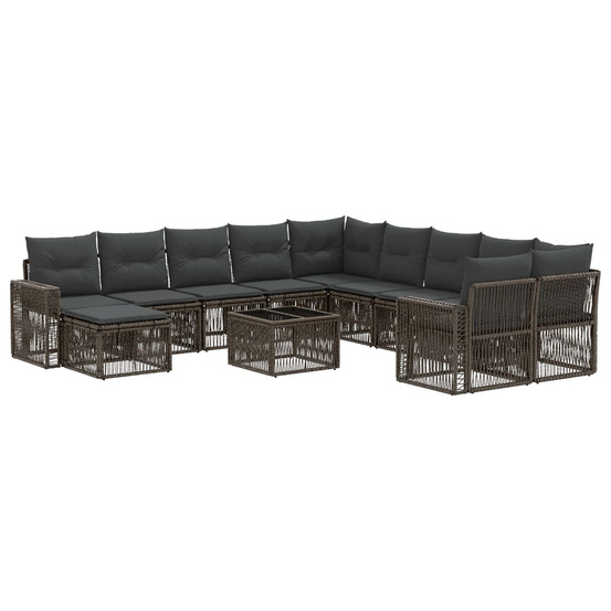 Ensemble de canapé de jardin 12 pcs gris et gris foncé