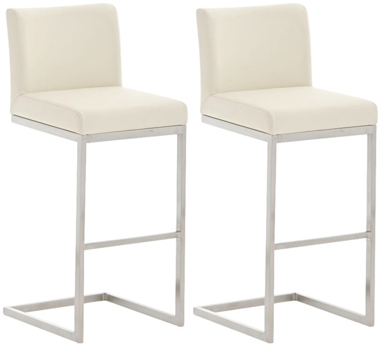 Lot de 2 tabourets de bar paros simili cuir