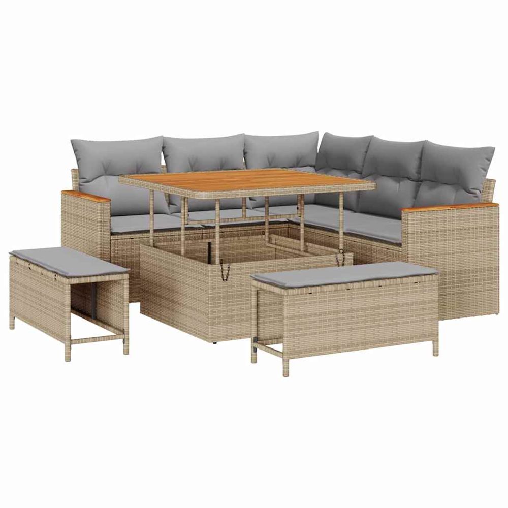 Ensemble de canapé de jardin 8 pc 5-nombre de places beige
