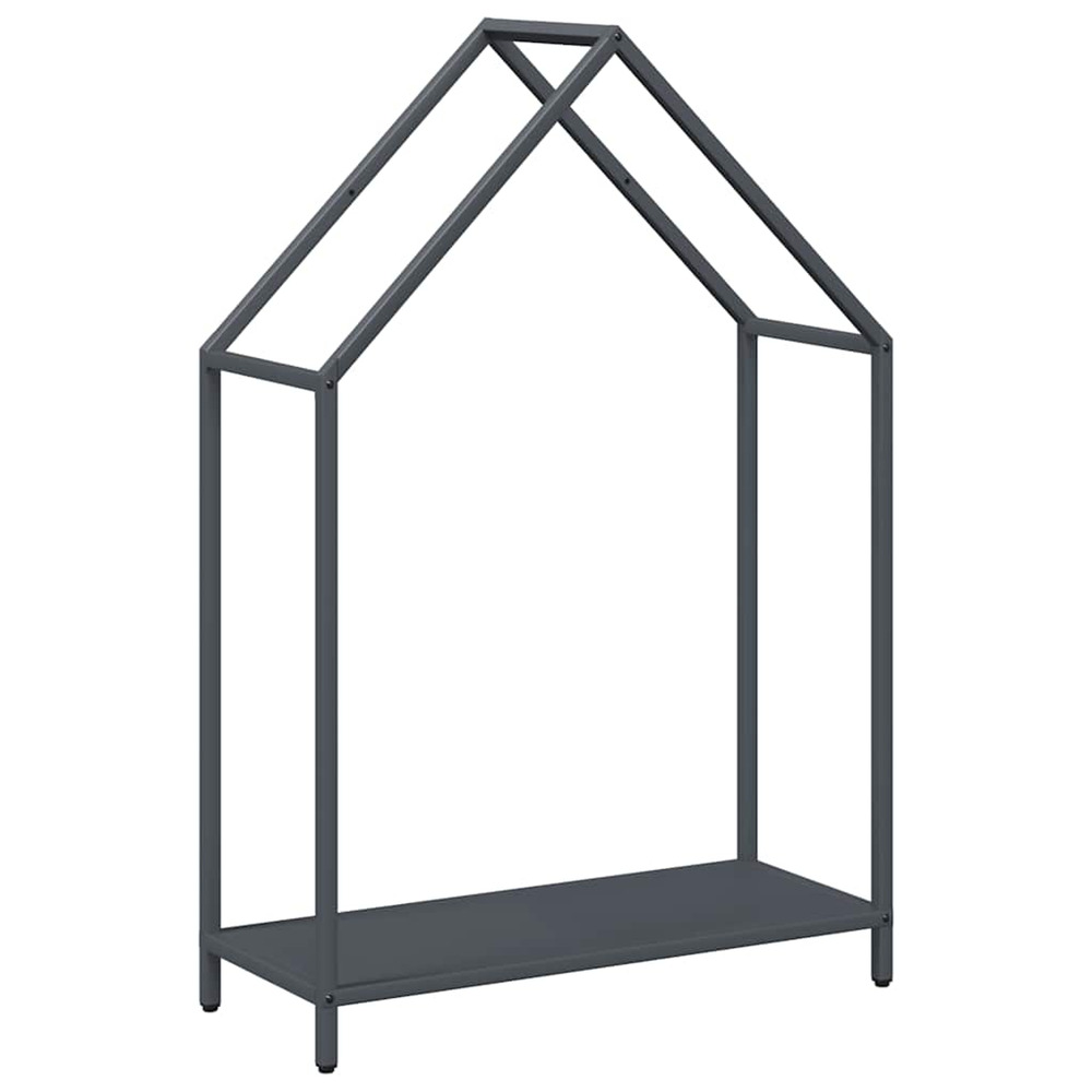 Portant de bois chauffage anthracite 60x25x90 cm