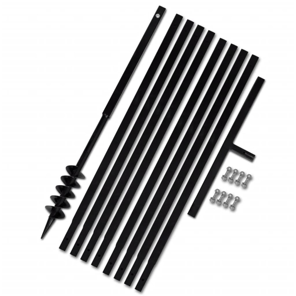 Tarière de sol avec manche 80 mm et tube d'extension 9 m acier