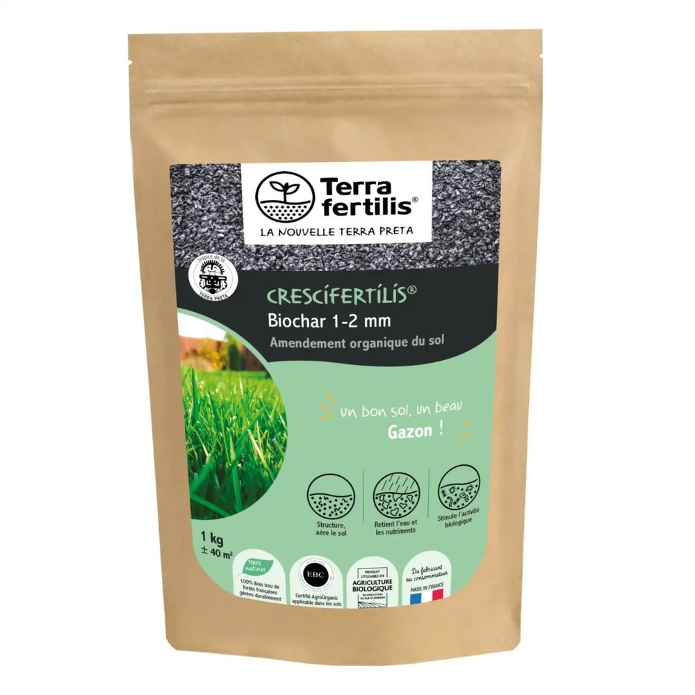 Biochar crescifertilis 1-2 mm fertilisant - sac de 1kg