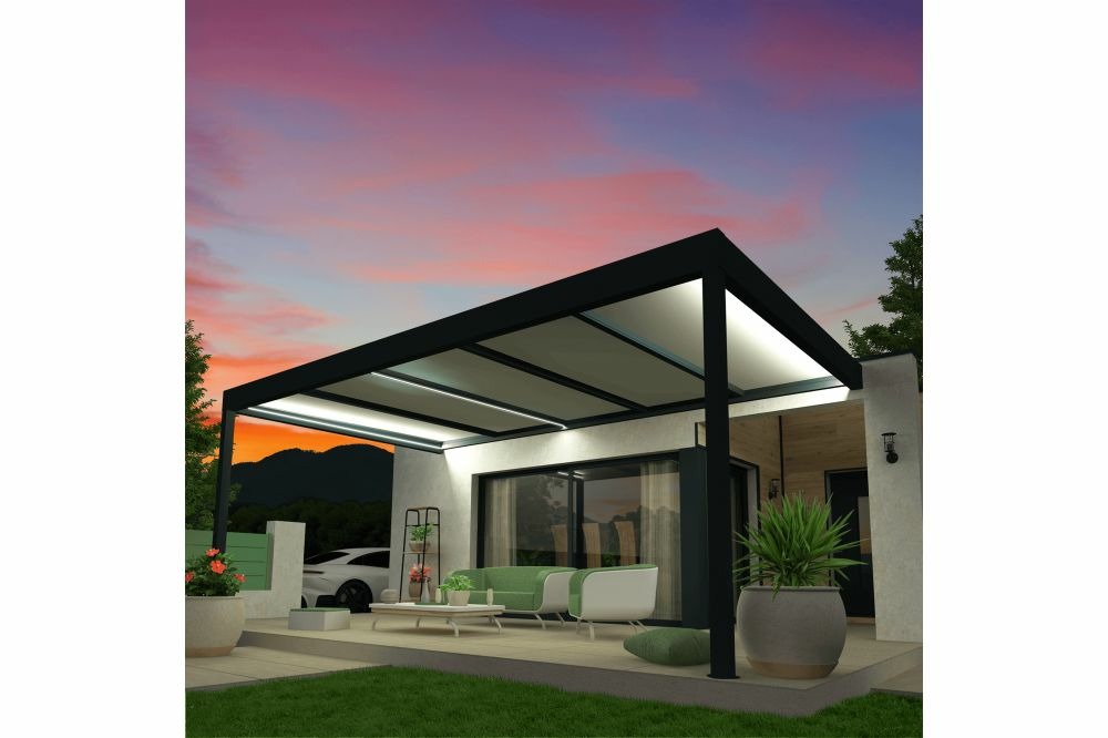 Pergola isotoit® modern gris anthracite 5,02x3,50m + led