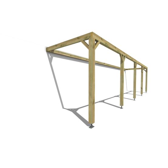 Pergola bois • 10m x 2m • adossée • cadre simple • livraison comprise