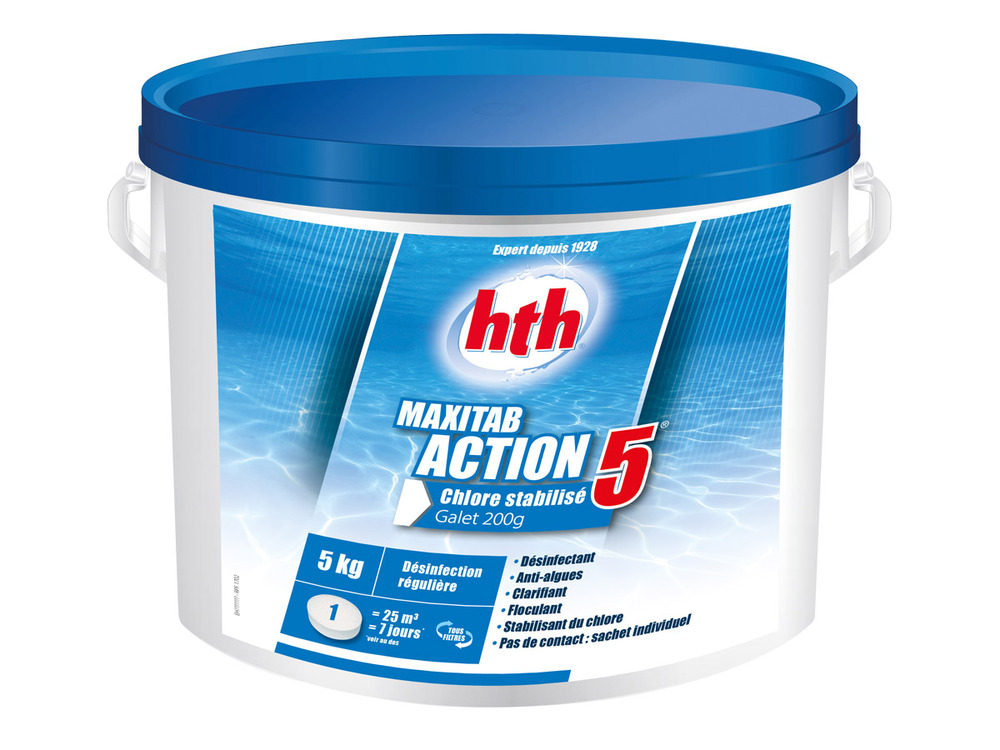 Chlore 5 actions en galets maxitab 5 kg