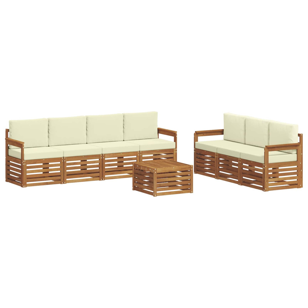 Ensembles de canapés avec coussin 8 pcs naturel et crème