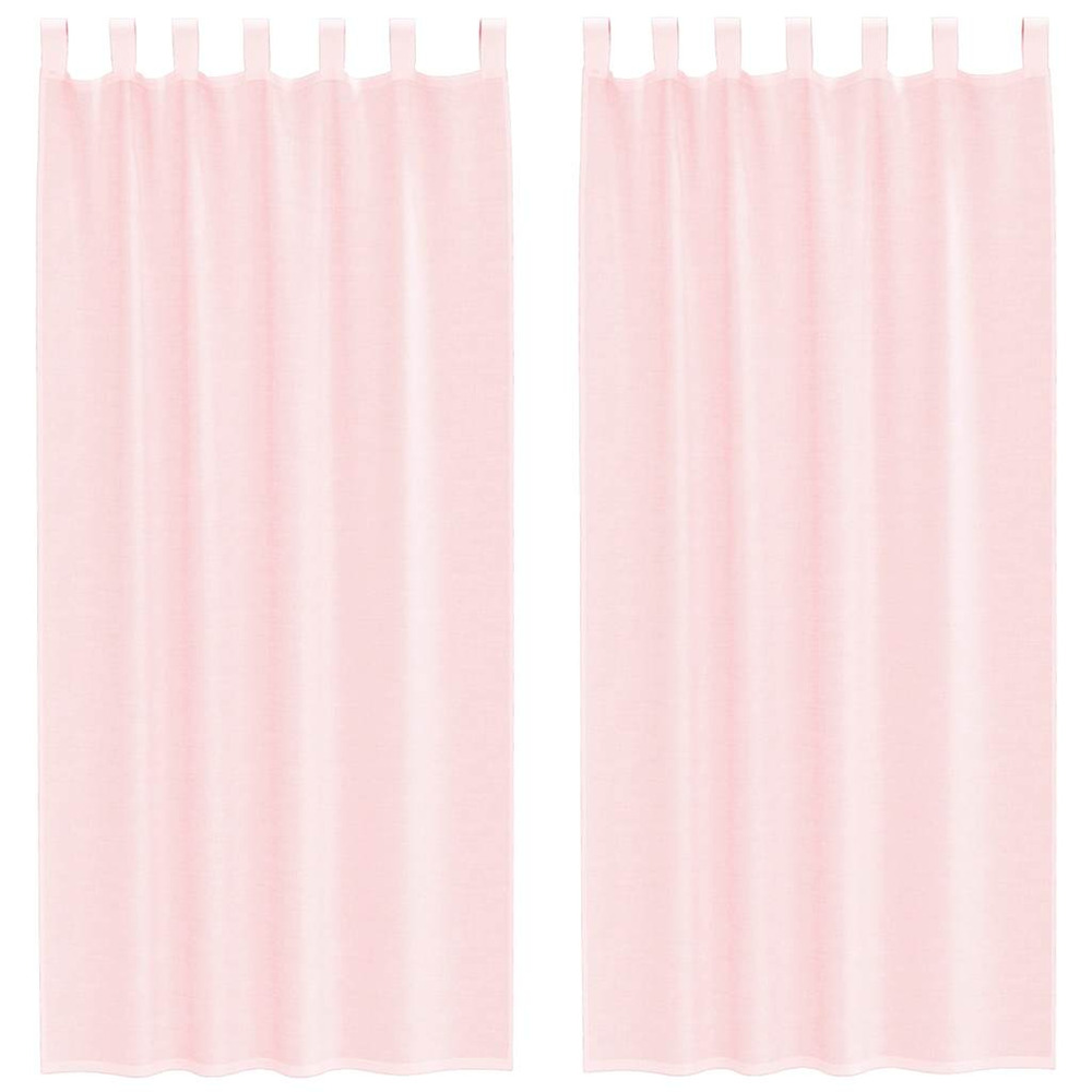Rideaux en voile avec boucles 2 pcs rose clair 140x245 cm