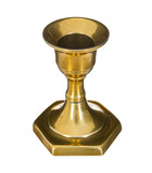 Bougeoir chandelier en métal doré h 7,5 cm