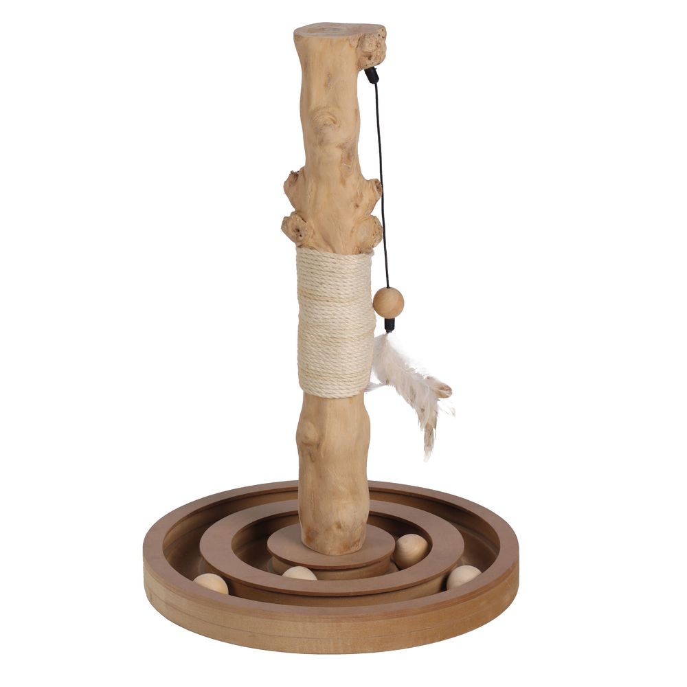 Jouet a griffer kofti pour chat arbre interactif avec circuit 54cm
