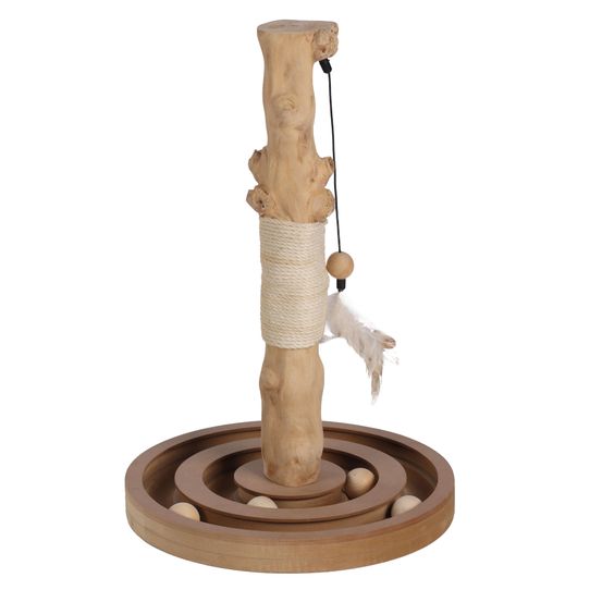 Jouet a griffer kofti pour chat arbre interactif avec circuit 54cm