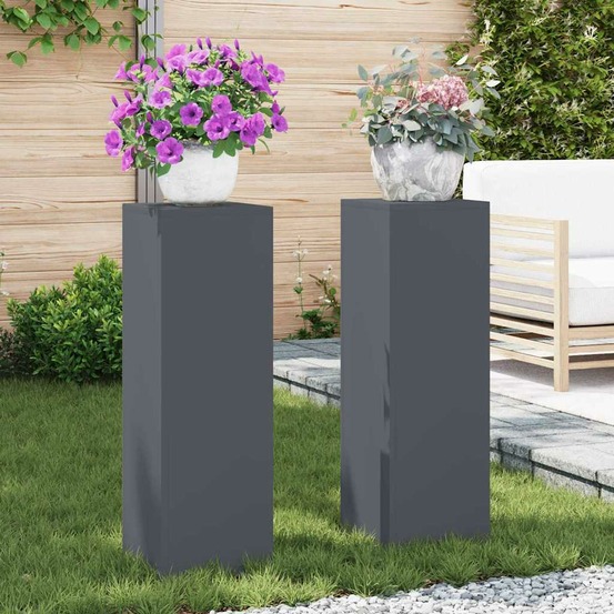 Support de plante 2 pcs anthracite 24 x 24 x 75 cm acier