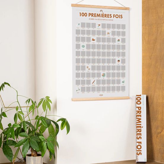 Poster à gratter << 100 premières fois de bébé >>