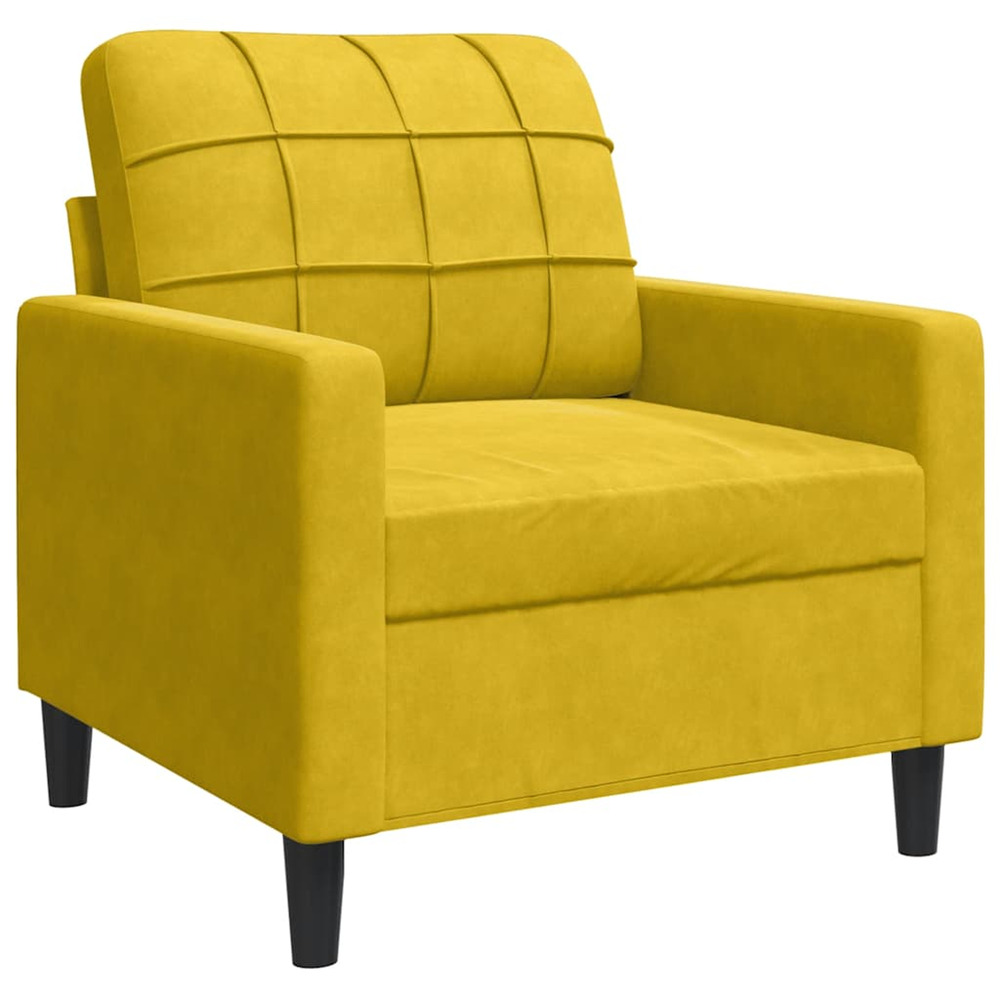 Fauteuil jaune 60 cm velours