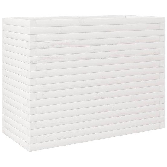 Jardinière bac lit surélevé plantes fleurs terrasse jardin 90 x 40 x 68,5 cm bois de pin massif blanc