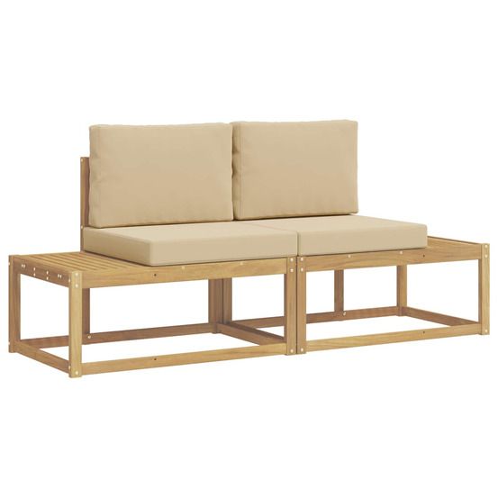 Ensemble de canapés d'extérieur 2 pc blanc et beige polyester