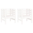 Chaises de jardin lot de 2 blanc 61,5x53x71 cm bois pin massif