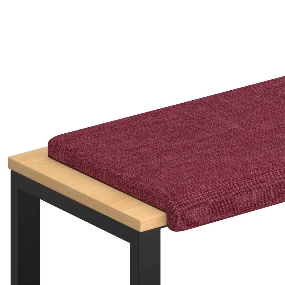 Coussin de banc tissu bordeaux profondeur 35 cm
