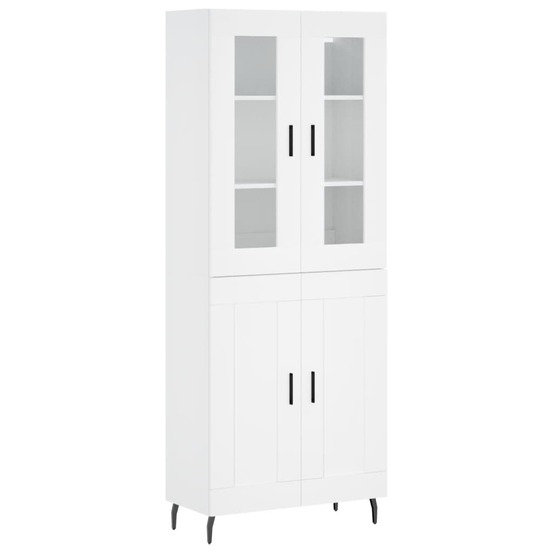 Buffet bahut commode armoire meuble de rangement organisateur cuisine salle de séjour salon haut 69,5 x 34 x 180 cm bois d'in