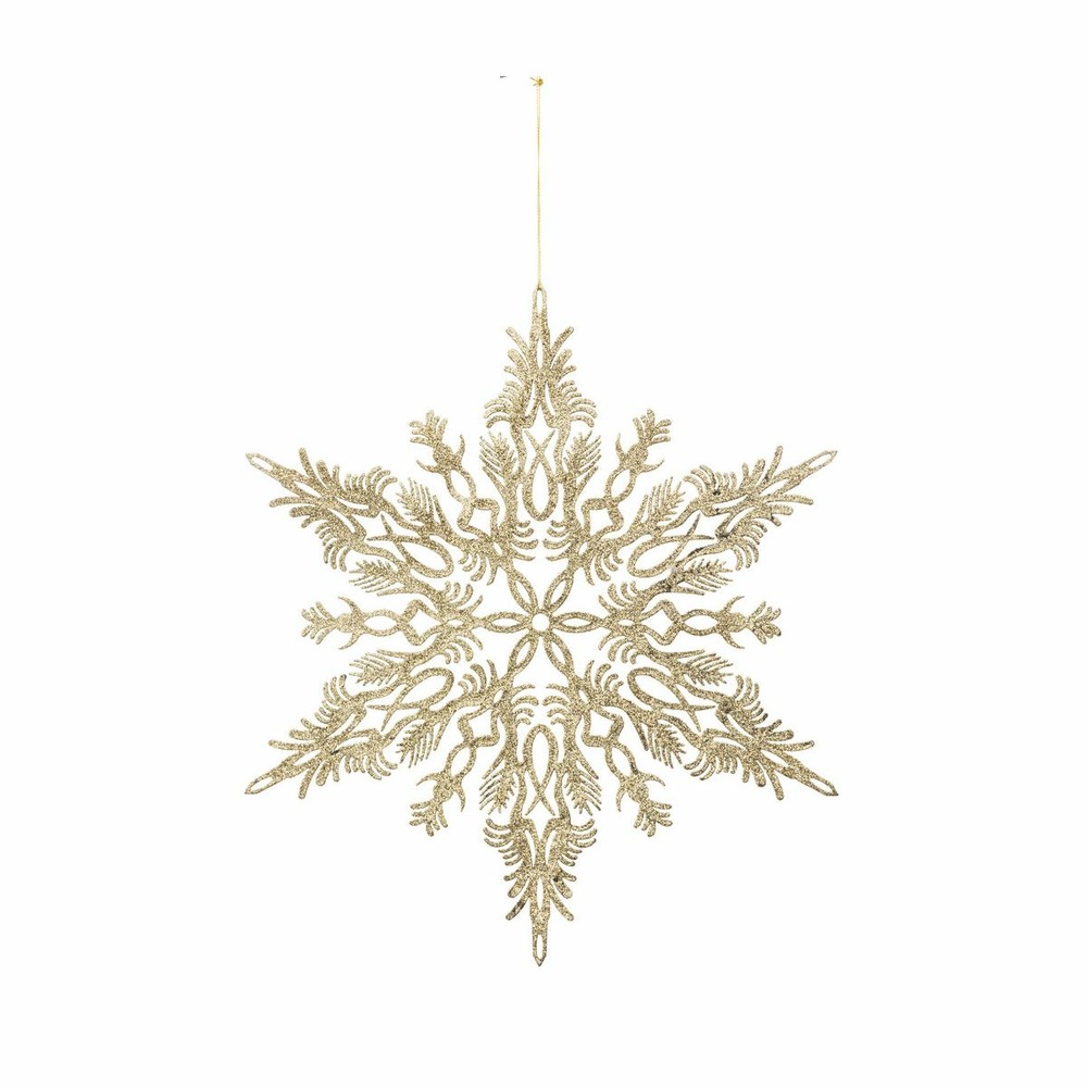 Suspension de noël flocon arabesque doré d 35 cm