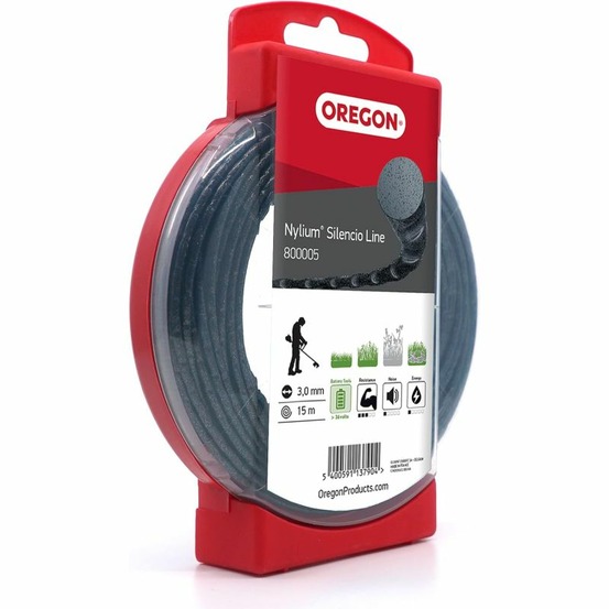 Fil débroussailleuse rond torsade nylium silencio noir ø2.7mm/69m oregon 800011