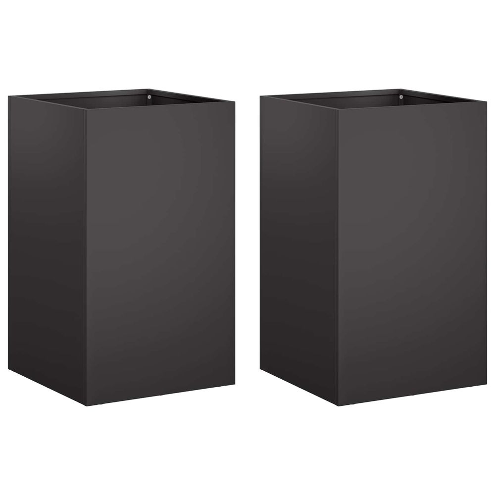 Cache-pot de jardin 2 pc noir 40 x 40 x 50 cm