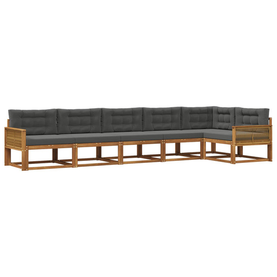Ensemble de canapés d'extérieur 6 pcs naturel et anthracite