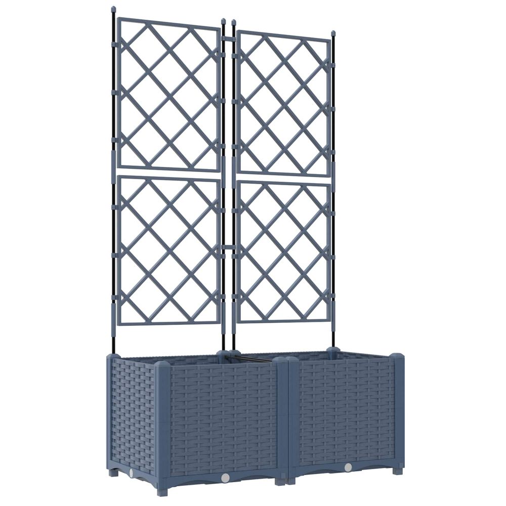 Cache-pot de jardin 2 pc gris 80 x 40 x 143 cm pp